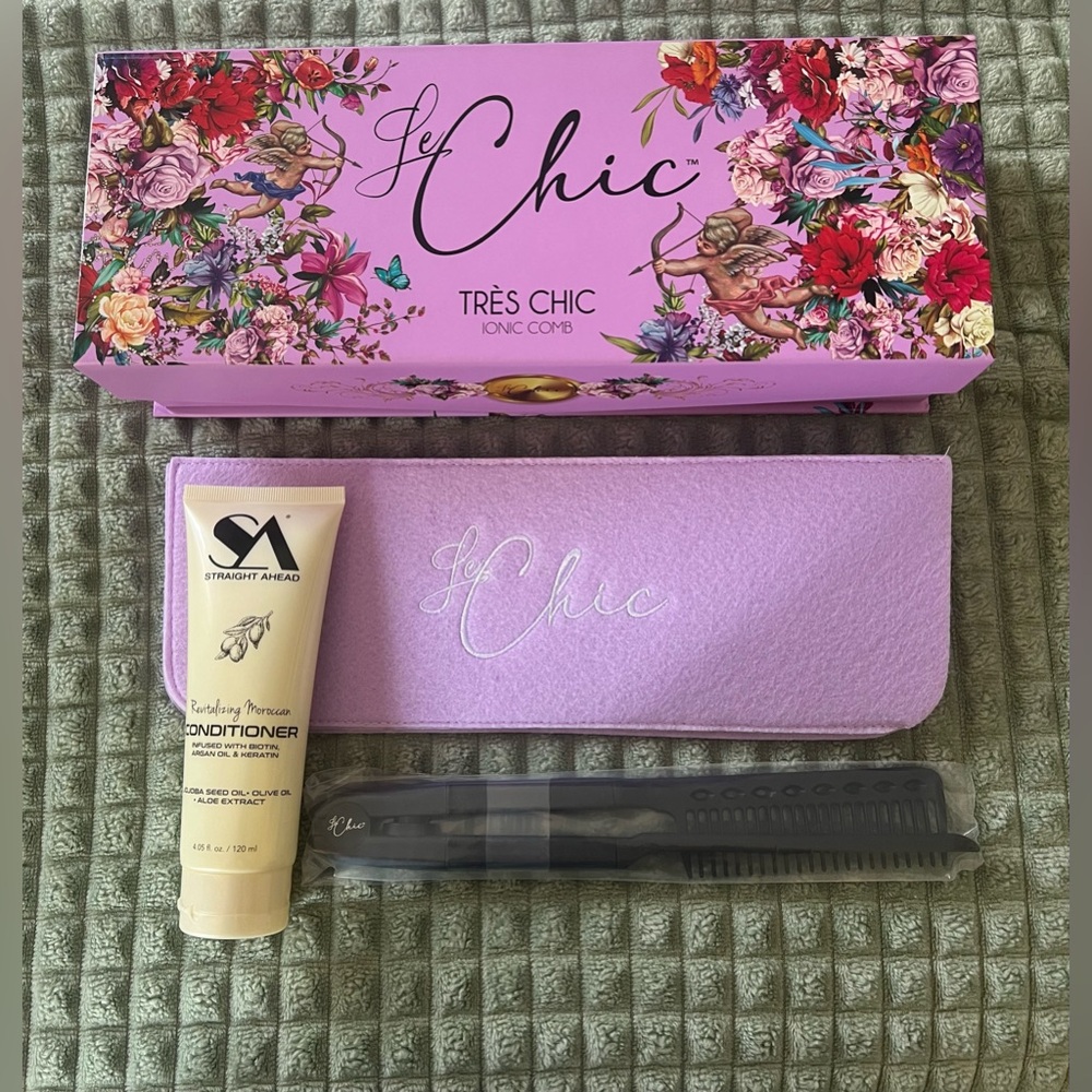Le chic ionic comb (black),Heat pad,Straight Ahead conditioner mask Le Chic comb
